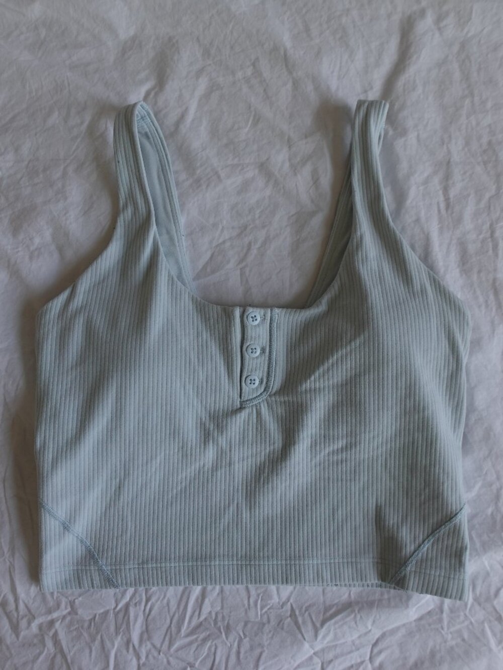 Lululemon Pastel Blue Ribbed Longline Sports Bra
